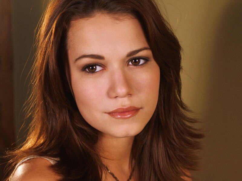 Woman with Brown Hair — Neutral, Photograph, Necklace, Shoulder, Beige