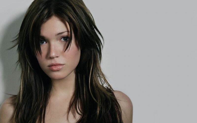 Woman with Brown Hair — Neutral, Photograph, Shoulder, Wall