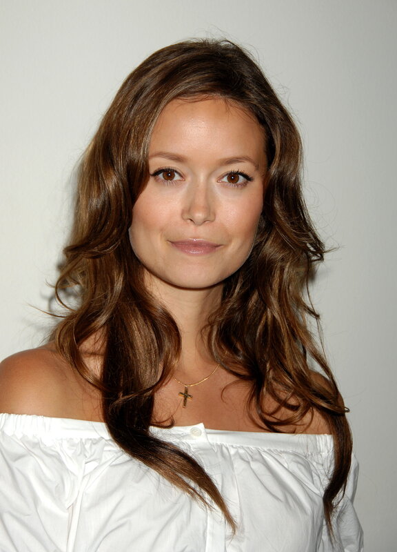 Woman with Brown Hair — Neutral, Photograph, White Top, Gold Necklace