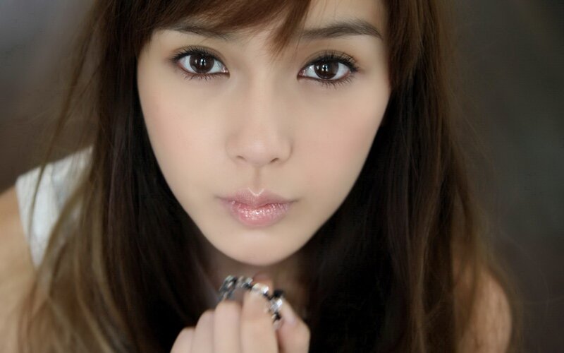 Woman with Brown Hair — Neutral, Photograph, White Top, Ring