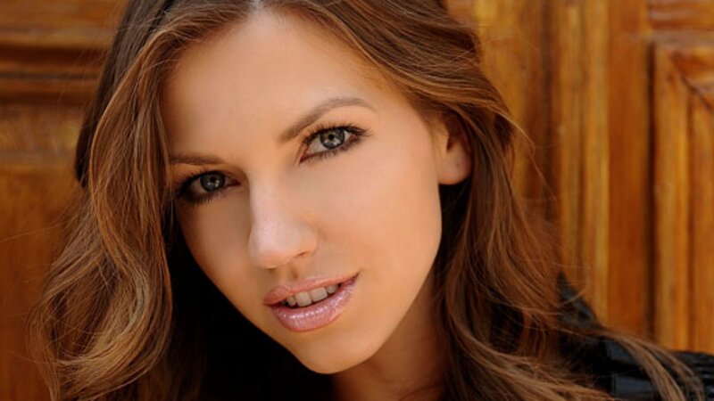 Woman with Brown Hair — Neutral, Photograph, Wooden Wall