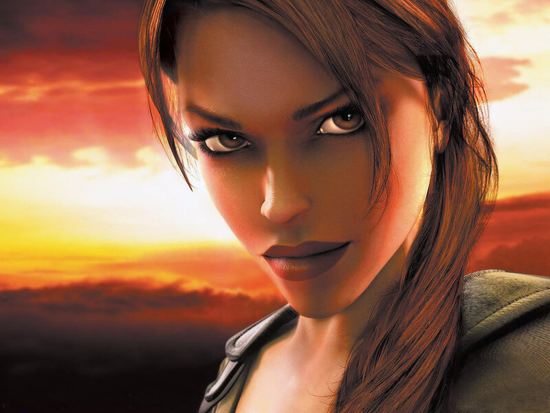 Woman with Brown Hair — Orange, Dramatic, Sunset