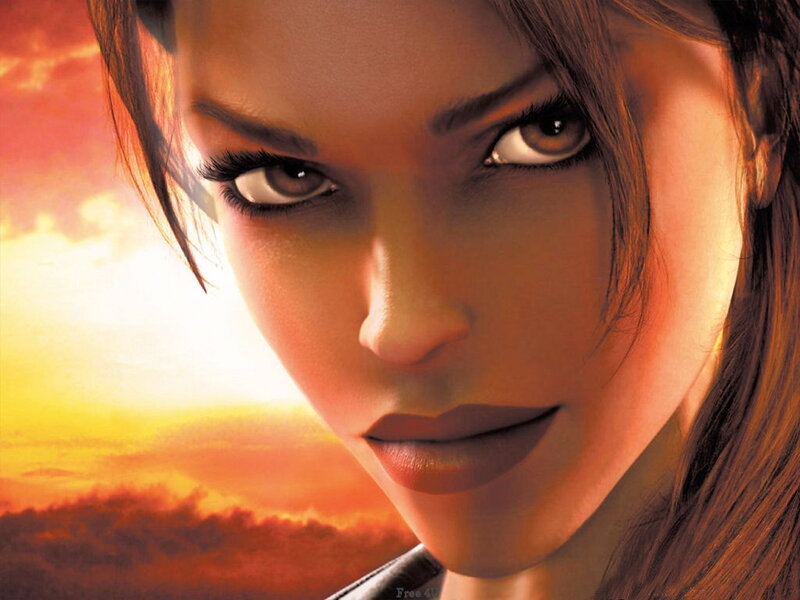 Woman with Brown Hair — Orange, Dramatic