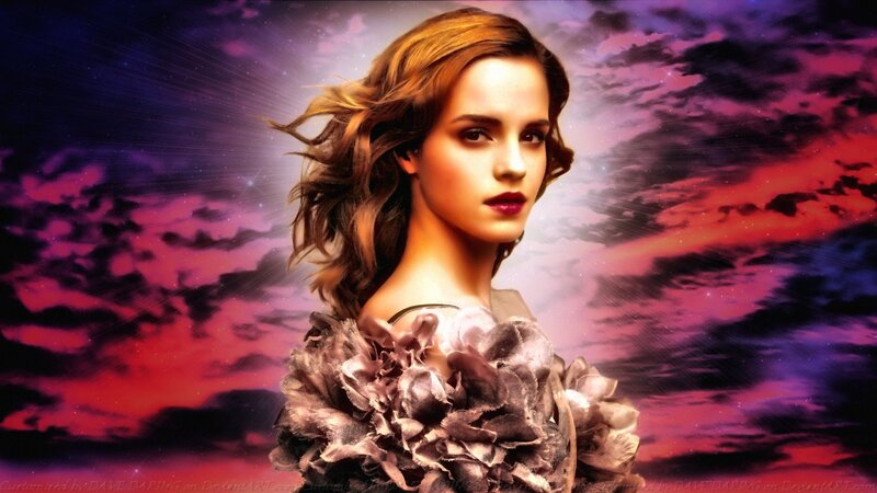 Woman with Brown Hair — Purple, Dramatic, Night