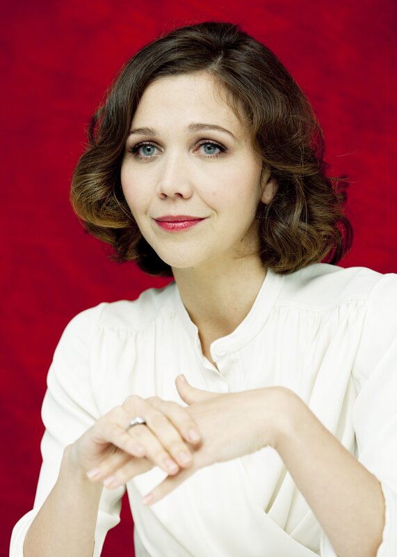 Woman with Brown Hair — Red, Calm, Photograph, White Shirt, Red Background