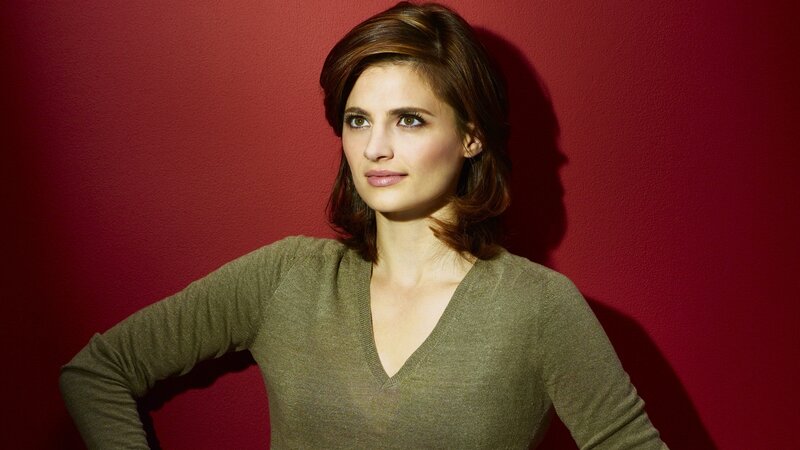 Woman with Brown Hair — Red, Confident, Photograph