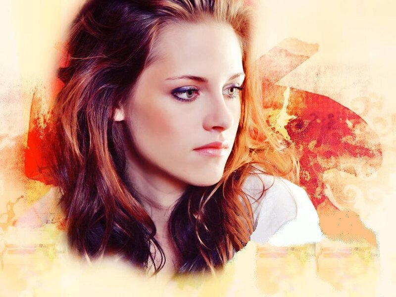 Woman with Brown Hair — Red, Dramatic, Digital Art