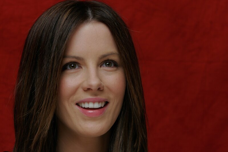 Woman with Brown Hair — Red, Neutral, Photograph, Red Background, White