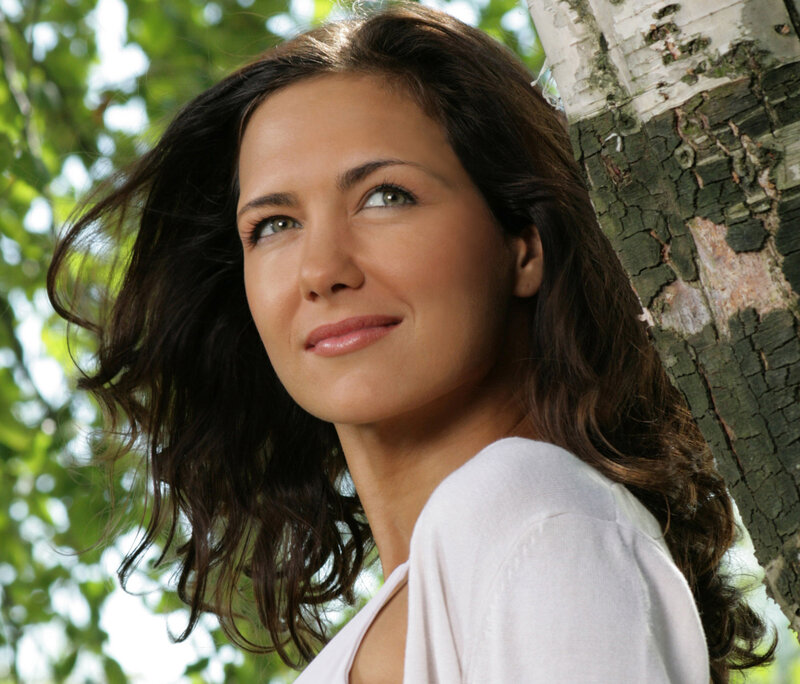Woman with Brown Hair — Serene, Afternoon, Photograph, Tree