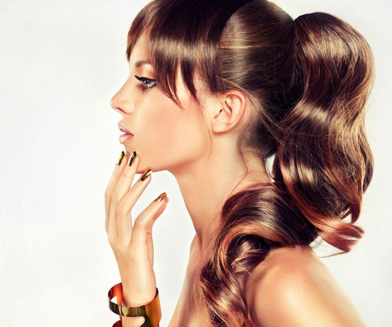 Woman with Brown Hair — Serene, Photograph, Nails