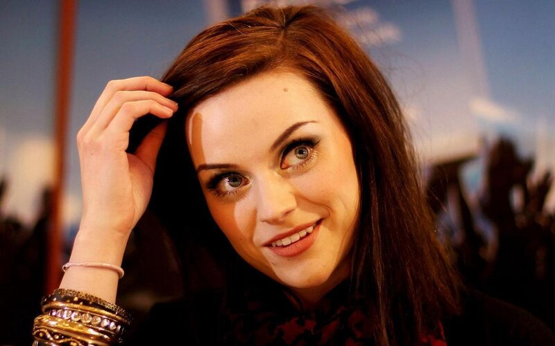 Woman with Brown Hair — Smiling, Photograph, Bracelets, Makeup