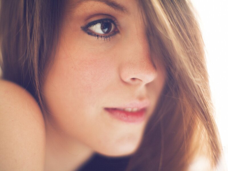 Woman with Brown Hair — Soft, Photograph, Eye