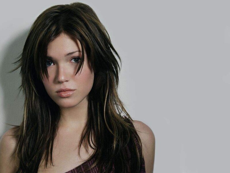 Woman with Brown Hair — Wall, Gray