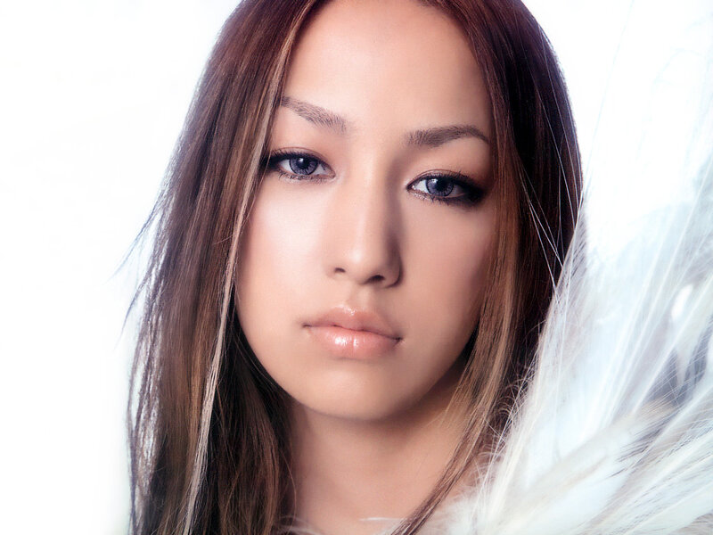 Woman with Brown Hair — White Background, Blue