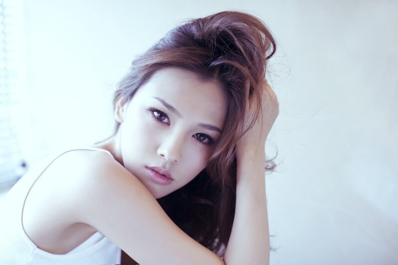Woman with Brown Hair — White, Calm, Photograph, White Top, Hand