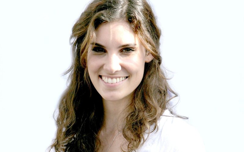 Woman with Brown Hair — White, Necklace