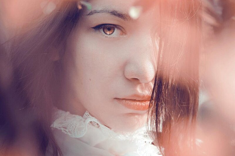 Woman with Brown Hair — White, Soft