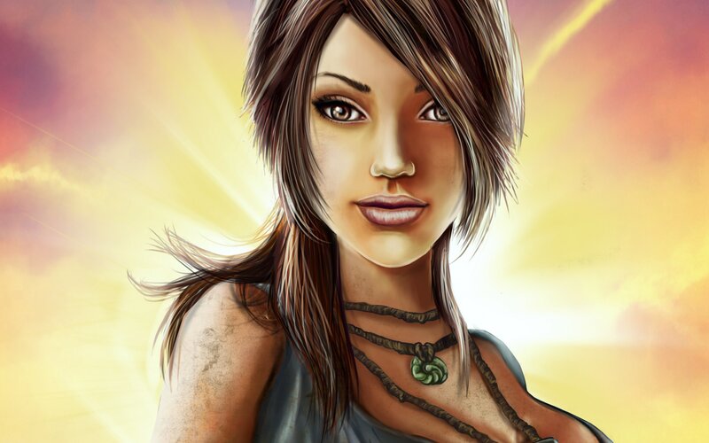 Woman with Brown Hair — Yellow, Dramatic