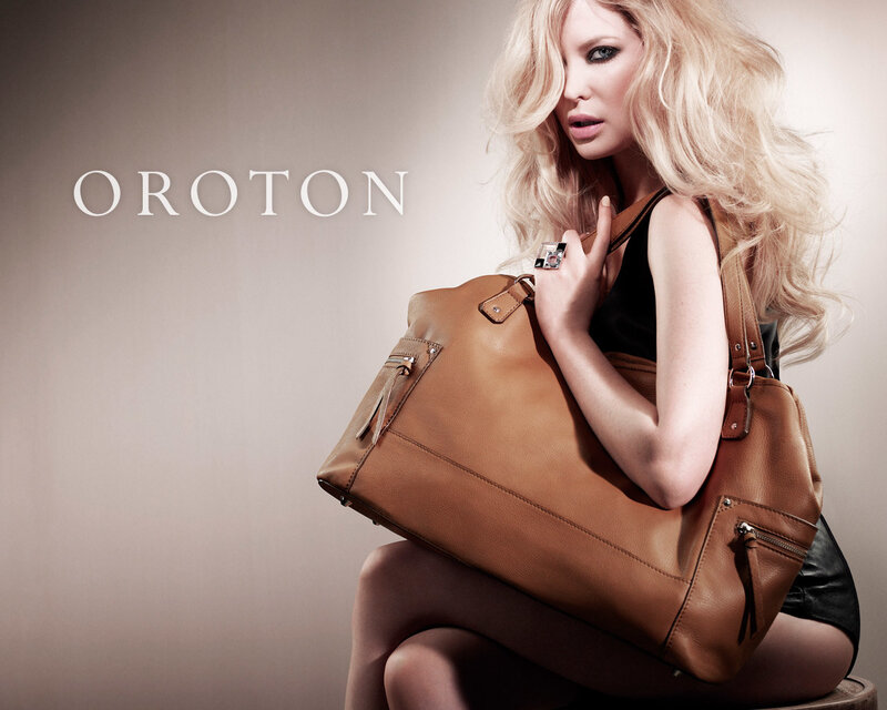 Woman with brown leather bag