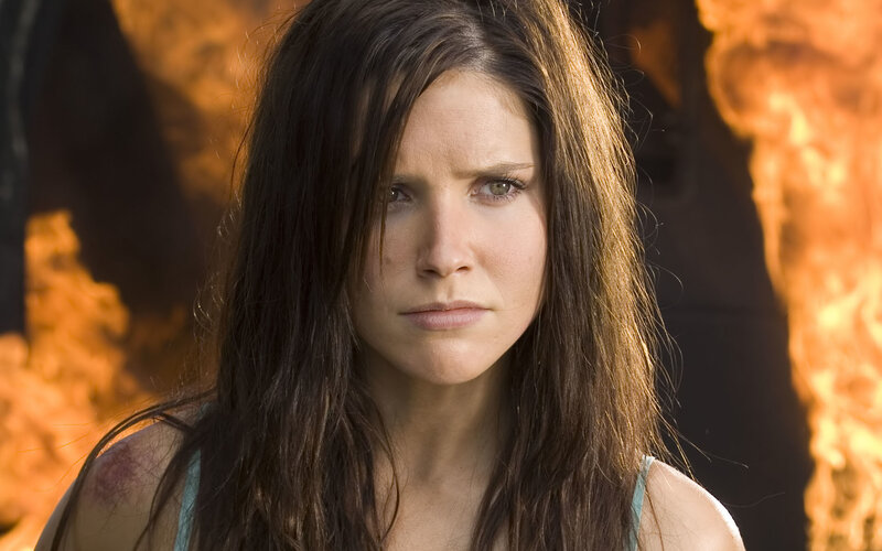 woman with bruises in fire