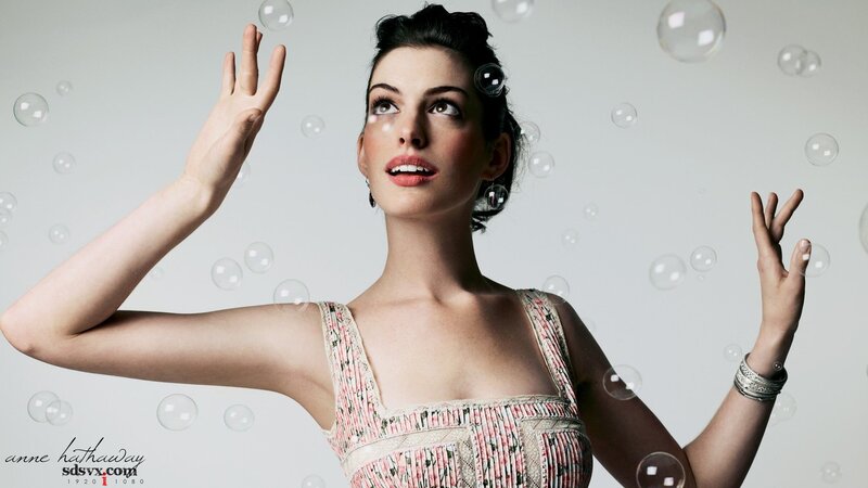 woman with bubbles in studio