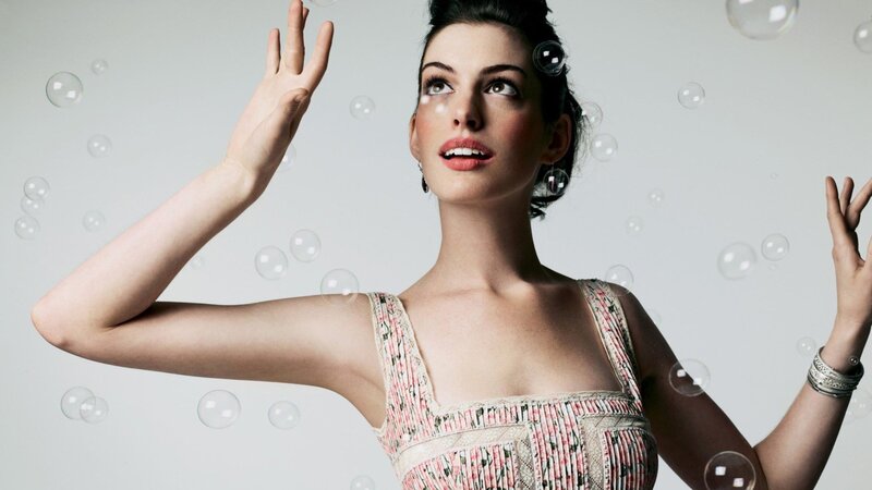 woman with bubbles in studio
