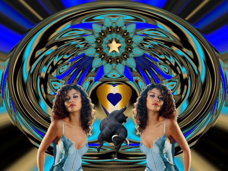 Woman with Bull and Heart