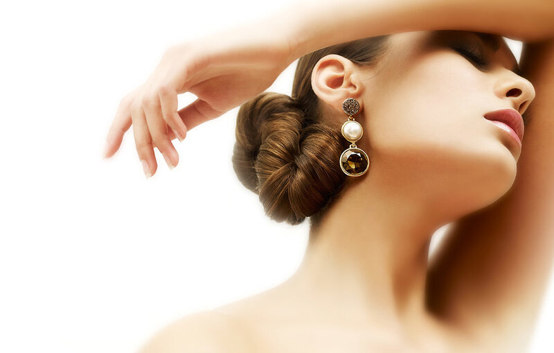 Woman with Bun Hairstyle — White