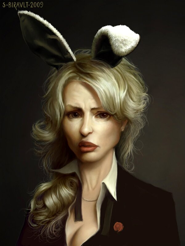 Woman with Bunny Ears — Black, Dramatic