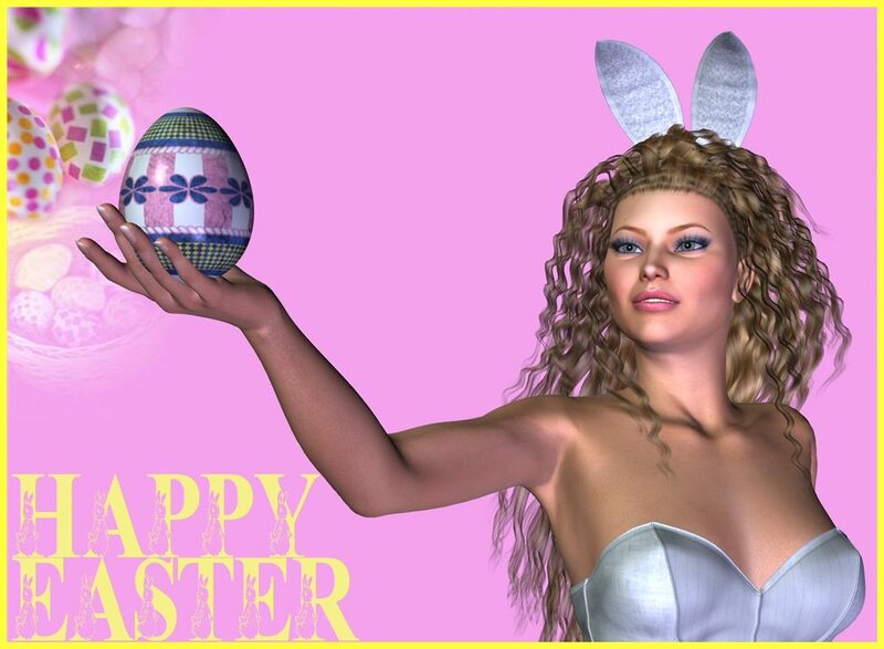 Woman with Bunny Ears — Pink, Festive