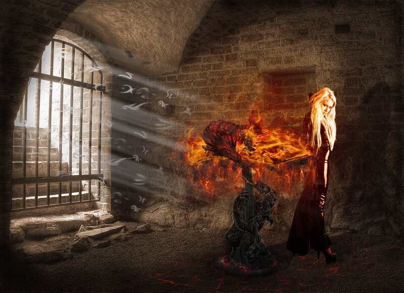 Woman with Burning Book