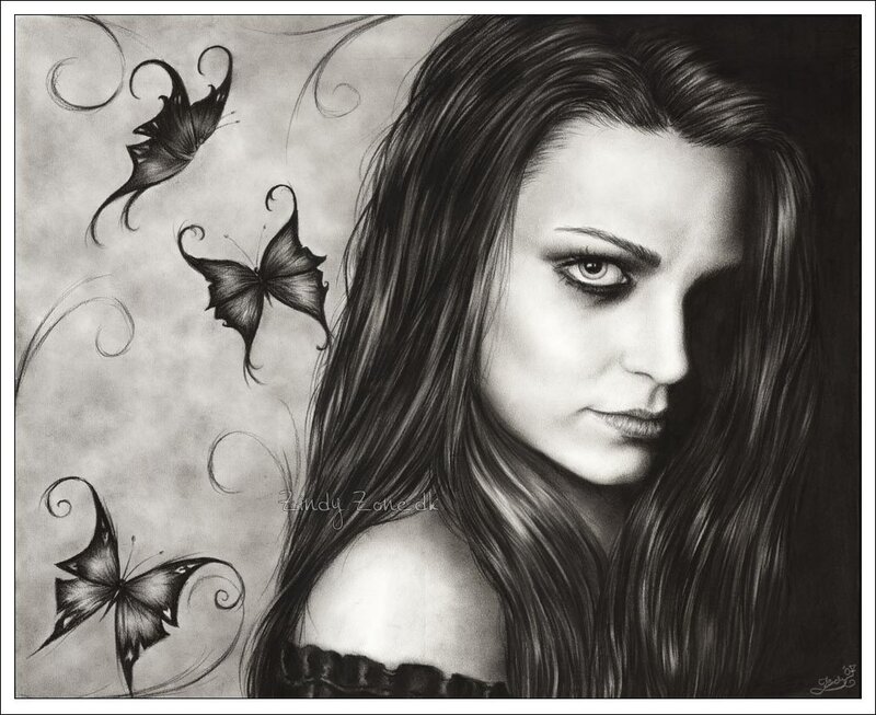 woman with butterflies