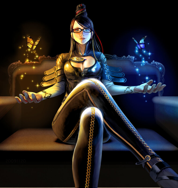 woman with butterflies on couch