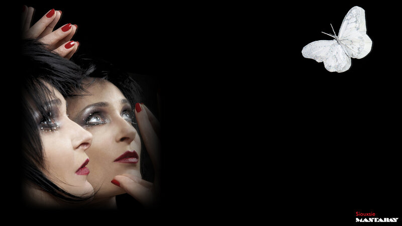 Woman with Butterfly — Black, Dramatic, Photograph, Makeup, Red Nails