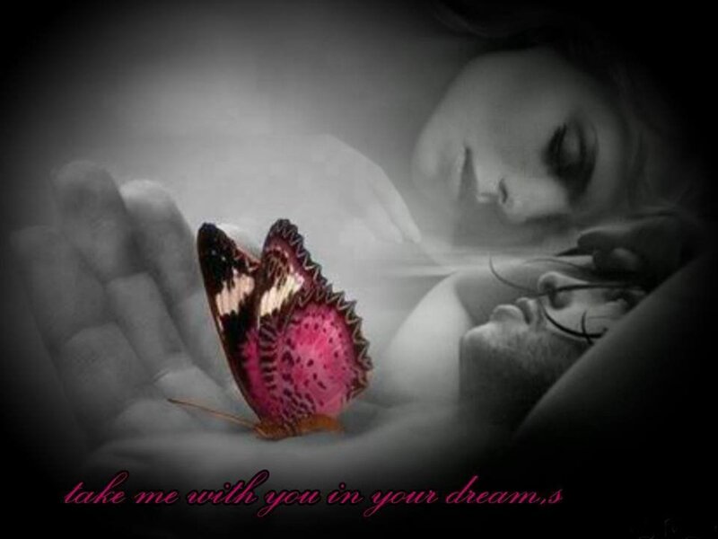 Woman with Butterfly — Black, Dreamy, Night, Digital Art, Hand