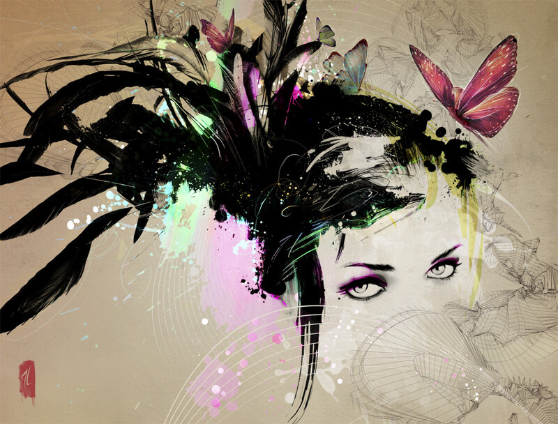 Woman with Butterfly Crown — Black
