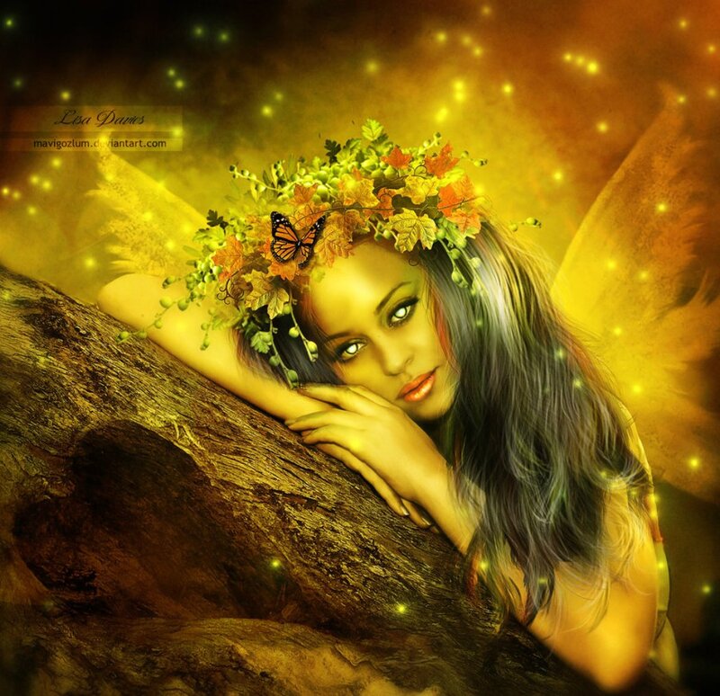 Woman with Butterfly Crown — Yellow