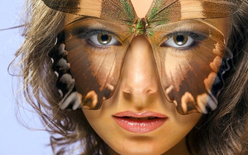 Woman with Butterfly Face