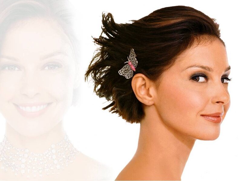 Woman with Butterfly Hair Clip — White
