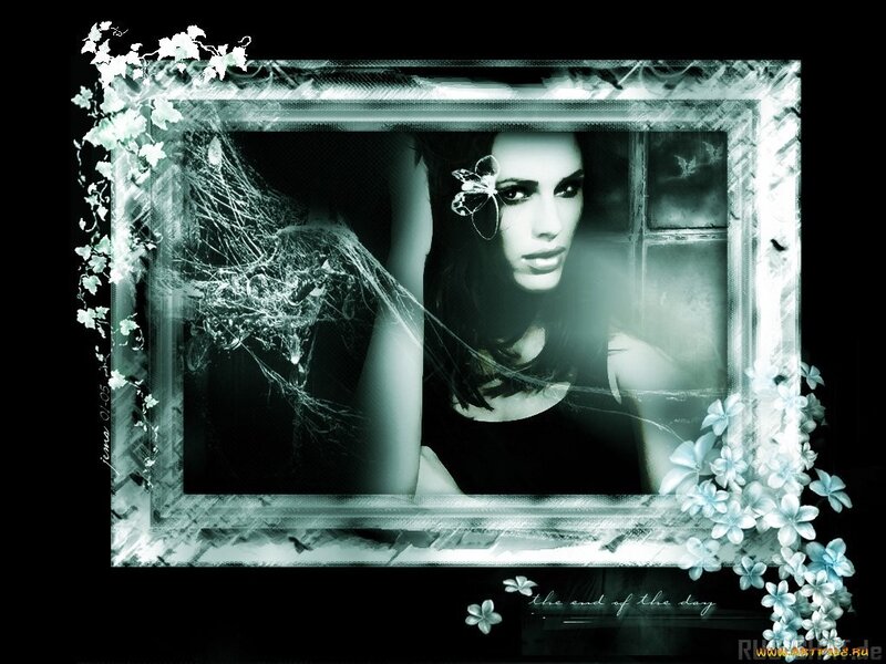 woman with butterfly in frame