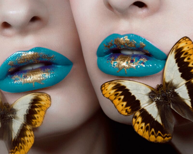 Woman with Butterfly Lips