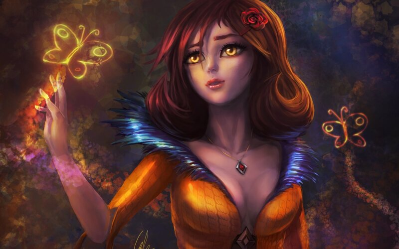 Woman with Butterfly Magic