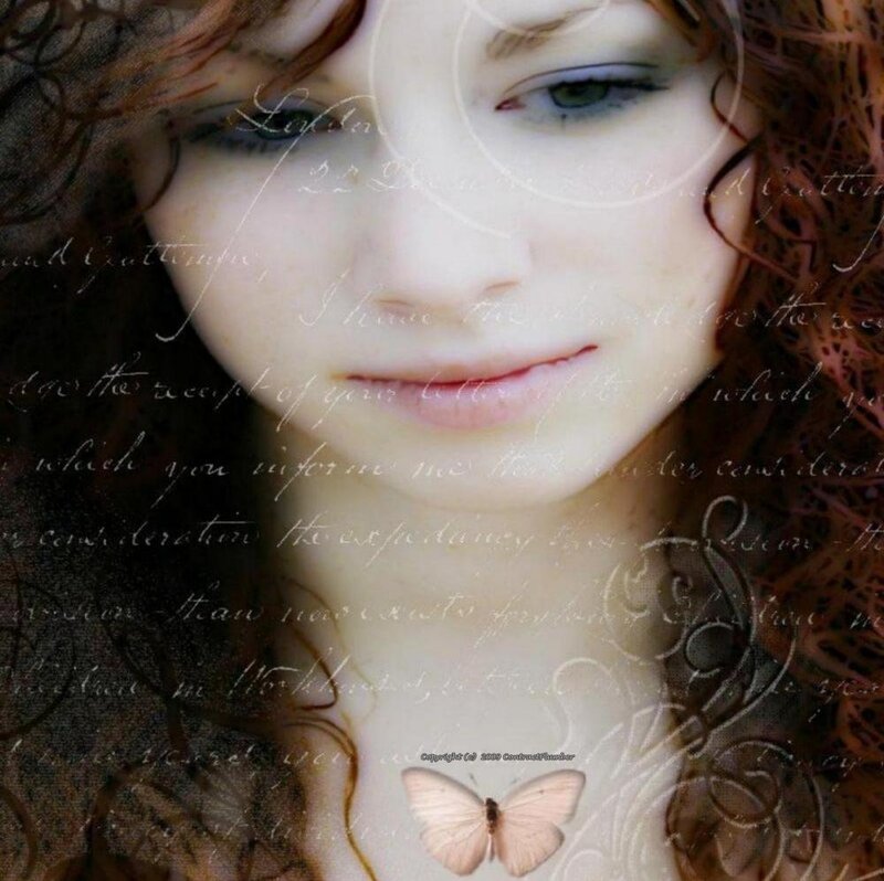 woman with butterfly overlay