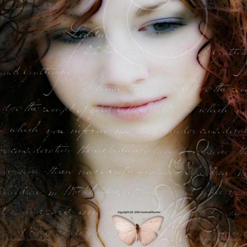 woman with butterfly overlay