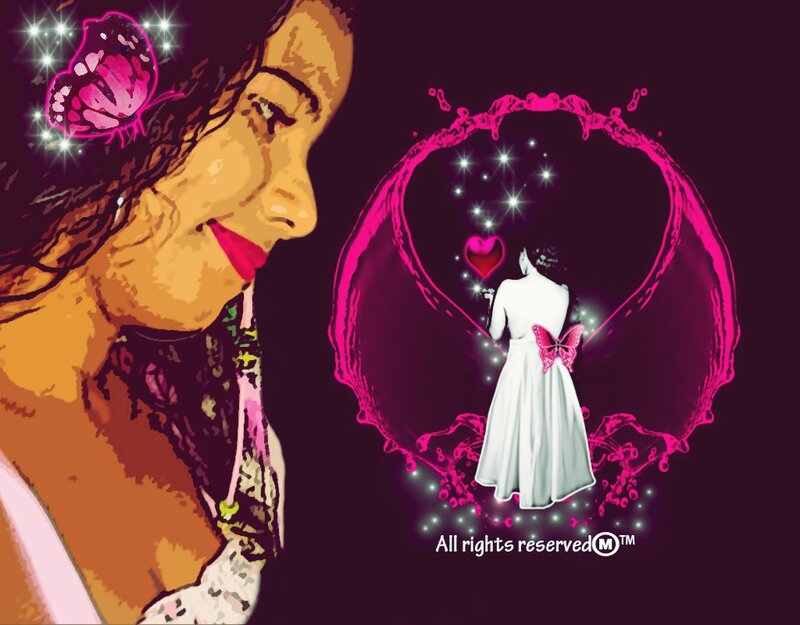Woman with Butterfly — Pink, Dreamy