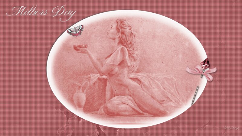 Woman with Butterfly — Pink