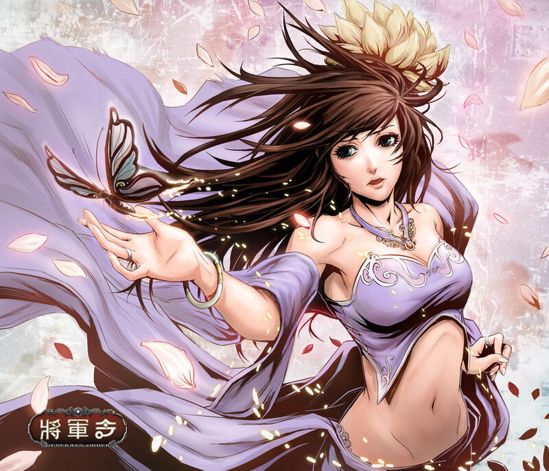 Woman with Butterfly — Purple, Dramatic, Spring