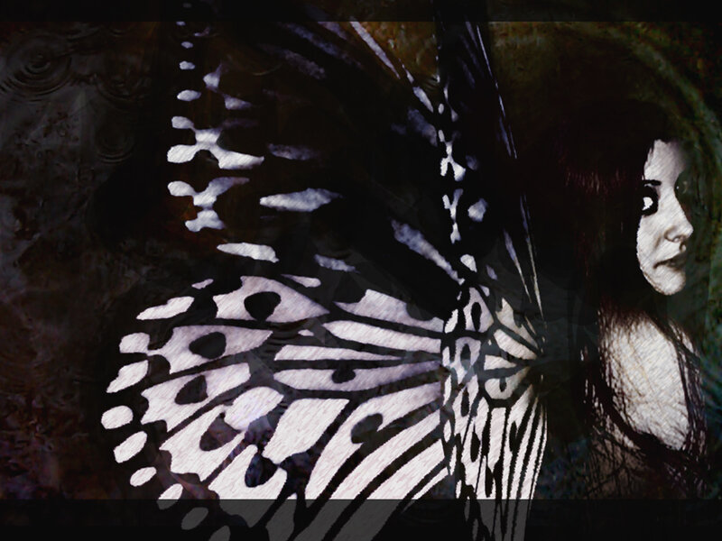 woman with butterfly wings
