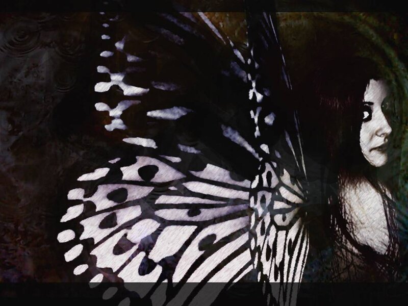 woman with butterfly wings