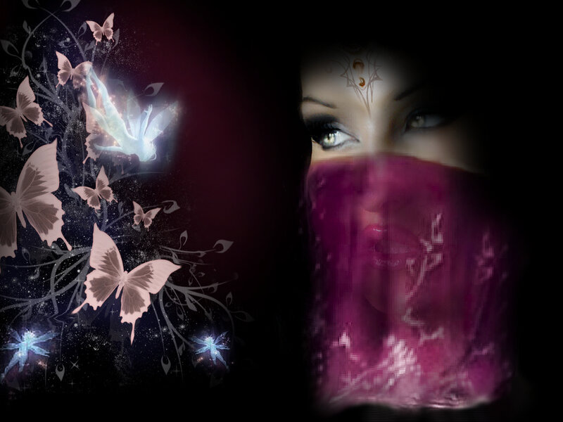 woman with butterfly wings